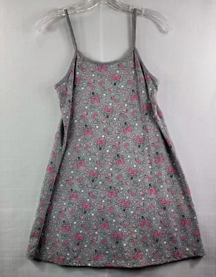 Disney Gray Minnie Mouse Tank Top Dress Junior Sz Large 10-12 All Over Print • $9.99