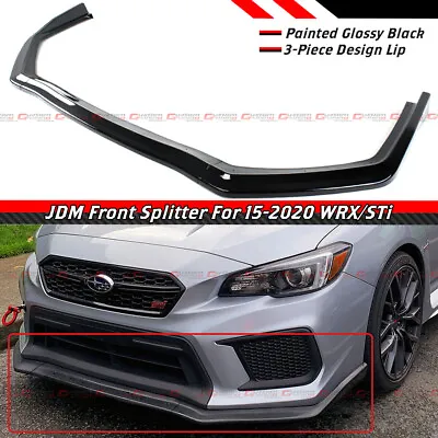 $58.99 • Buy For 2015-2021 Subaru WRX STi CS Style JDM Gloss Black Front Bumper Lip Splitter