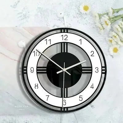 $29.99 • Buy Nordic Silent Wall Clock Transparent Acrylic Round Clock Home Living Room Decor