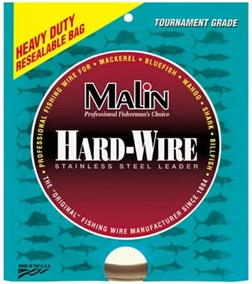 Malin LC12-14 Hard-Wire Stainless Leader Wire Coffee 1/4lb Coil .029 Dia 180lb • $22.27