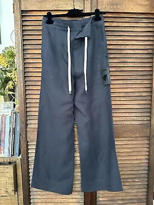 Bassike Navy Linen Drawstring Pant Size 0 New With Tags • $50