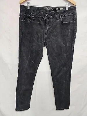 Miss Me Jeans Size 34 Womens Mid Rise Easy Skinny Black • $34.99