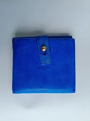 YVES SAINT LAURENT Rive Gauche Cardholder Purse Blue • $120