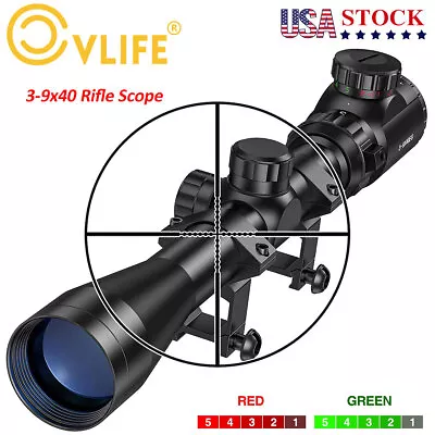 USA 3-9x40 Hunting Rifle Scope Red & Green Illuminated Mil-dot Optical Gun Scope • $39.99