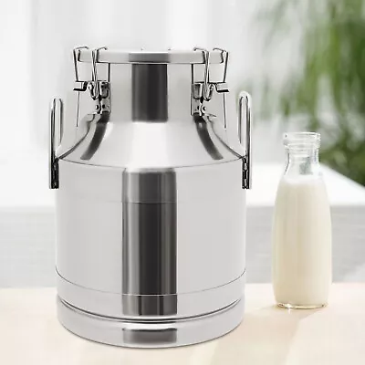 10 Liter Round Stainless Steel Milk Storage Can Milk Jug Transport Sealed Bucket • $82