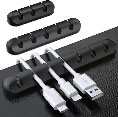 Cable Holder Ties Management Clips Tidy Lead Desk Charger Wire USB Organizer UK • £5.68