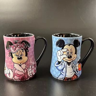 Pair Of 2 Disney Mickey & Minnie Mouse Mugs Coffee Cups Some Mornings Are Rough • $39.99