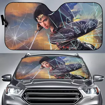 Wonder Woman Broken Glass Superheroes Car Windshield Sun Shade • $29.67