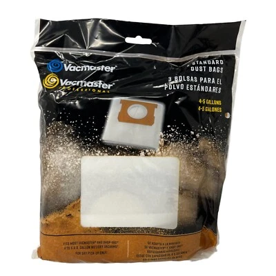 $12.88 • Buy Vacmaster 4-5 Gallons Standard Dry Vacuum Dust Filter Bags DVB45 3pk