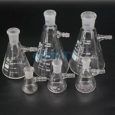 10-1000ml Ground Joint 10-32mm Conical Filter Flask With Side Arm Lab Glassware • $6.80