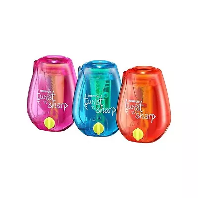 Bostitch Twist-n-Sharp Kids Manual Pencil Sharpeners Pink/Blue/Orange 3/Box • $10.51