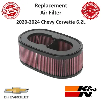 K&N Performance Replacement Oval Air Filter For 2020-2024 Chevy Corvette 6.2L • $102.50