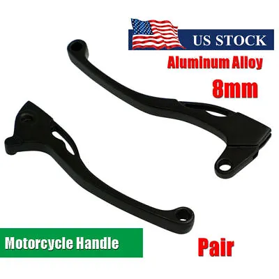 Pair Aluminum Black 8MM Motorcycle Handle Front Brake Lever W/Clutch Universal • $13.01