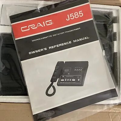 NOS Vintage Craig J585 Microcassette Dictator Transcriber Complete W/ Foot Pedal • $99.95