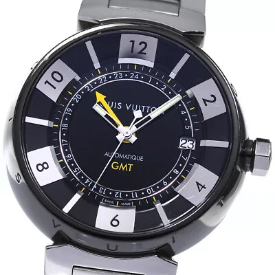 LOUIS VUITTON Tambour In Black Q113I GMT Black Dial Automatic Men's Watch_798621 • $1698.22