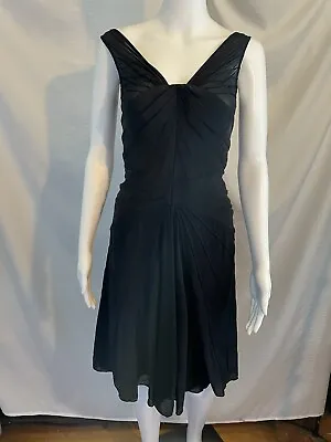$39 • Buy Zac Posen Dress 2 Silk Black Architectural Cocktail 
