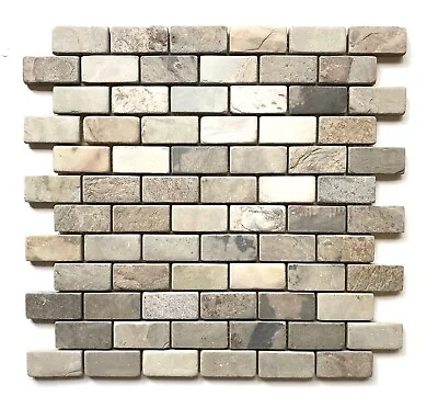 1x2 Harmony Slate Tumbled Mosaic For Kitchens Fireplaces Walls Floors • $13.99