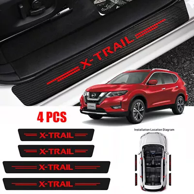 4X For Red Nissan X-TRAIL Door Sill Plate Anti Scratch Decal Sticker Protector • $17.99