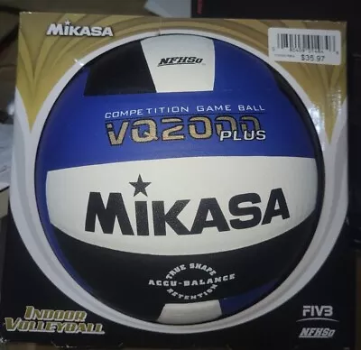 Mikasa VQ2000 Plus NFHS Volleyball Size 5 Blue/Black/White • $28