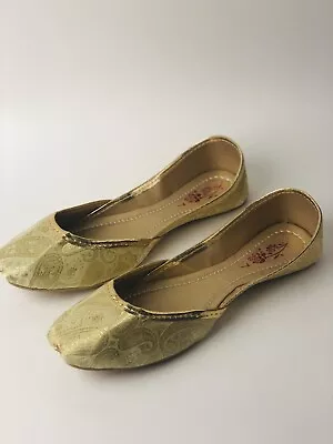 Punjabi Jutti Indian Khussa Flat Shoes Womens Shoes Mojari Sandal US Size 6 • $33