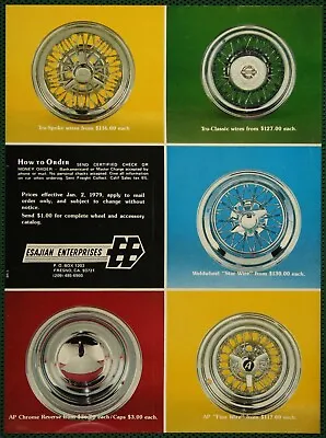 Esajian Tru-Spoke Wire Chrome Reverse Wheels Mags Rims Vintage Print Ad 1979 • $11.95