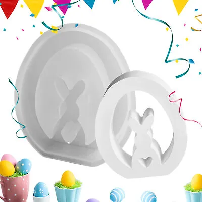 Easter Bunny Egg Biscuit Cake Candy Silicone Baking Mold 3D Rabbit Resin Mould • £11.03