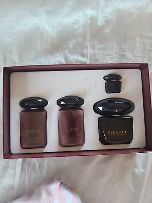 Versace Crystal Noir Women's 4 Pcs Gift Set (EDT Spray Body Lotion Shower Gel) • $74.99