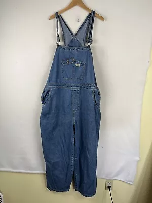 Vintage Denim Overalls Mens Farm Wear Blue 22 Long Straight Leg Body Suit • $10.80