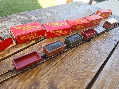 £5.99 • Buy Tri-ang Mixed Lot X 6 Wagons Rolling Stock In OO Gauge Look! Boxed. 