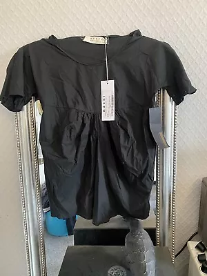 MARNI Top Tunic Blouse Womens Size 42 UK 14 Black Short Sleeve BNWT • £0.99