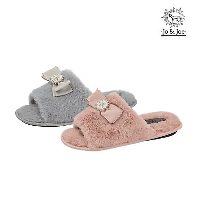 £8.90 • Buy Ladies Slippers Women Winter Warm Fur Bow Diamante Bedroom Bridal Slippers Shoes