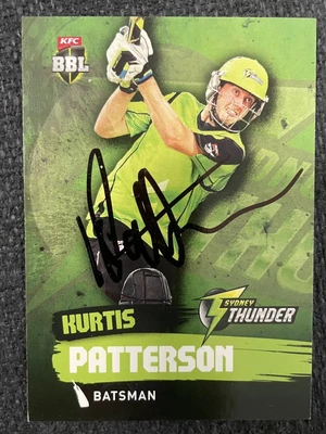 $1.49 • Buy Kurtis Patterson Signed Sydney Thunder 2015 KFC Big Bash BBL T20 Cricket