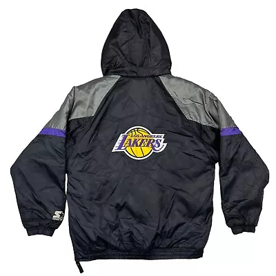 LA Lakers Starter Jacket - Rare Early 90’s Pullover - Size Large Kangaroo Pouch • $80