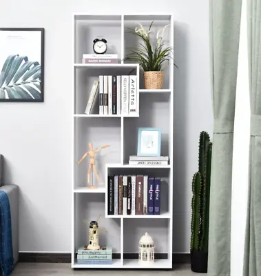 Tall Wooden Bookcase Modern Room Divider Display Storage Cabinet Shelving Unit • £69.69