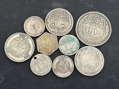 Mixed Lot Of Egyptian Coins Silver 48g Lot 464 • £2.20