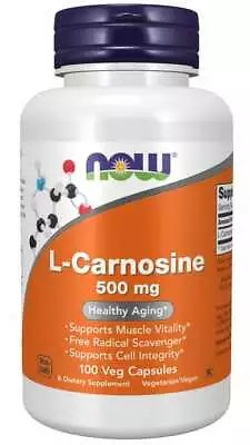 NOW Foods L-Carnosine 500mg 100 Veg Caps Free Radical Scavenger 05/26EXP • $32.95