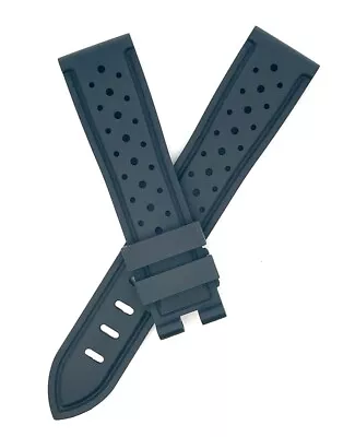 Montblanc Men's 22mm X 20mm Black Rubber Watch Band Strap Short • $150