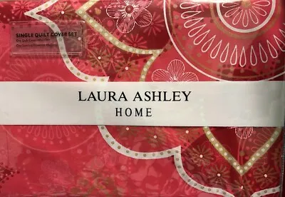 LAURA ASHLEY Starlight Red Gold SINGLE Or DOUBLE Choice QUILT COVER SET  • £40.57