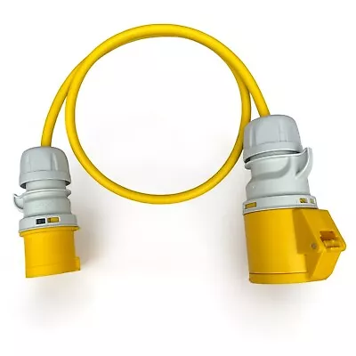 Marten® 110V 16 Amp Plug To 32 Amp Socket 2.5mm Arctic Yellow Changeover Lead • £20.07