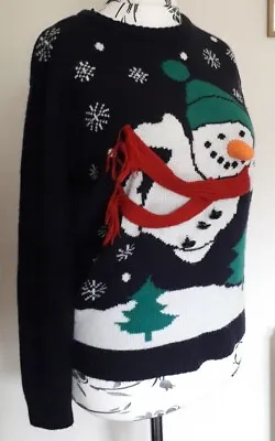 Women's   Ugly  Christmas Jumper Snowman Small • £5.95