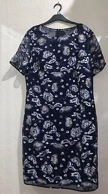 Kaleidoscope Navy Floral Dress Size 12  Mother Of The Bride Any  Occasion • £19.99