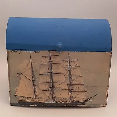 Wooden Storage Box Nautical Ship Design (CVB) • £11