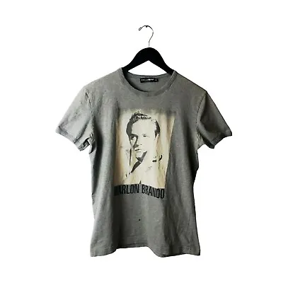 Dolce & Gabbana Marlon Brando T Shirt Adult Gray Small S American Actor Cotton • $49.99