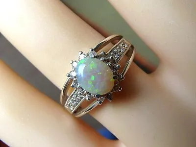 Coober Pedy Opal Ladies Ring Size UK N  US 6 1/2 • £80