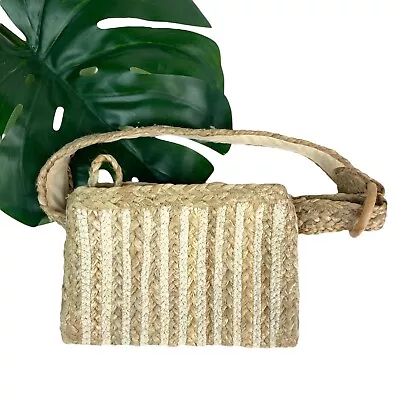 Magid Woven Straw Belt Bag | Clutch In Natural Jute • $18.99