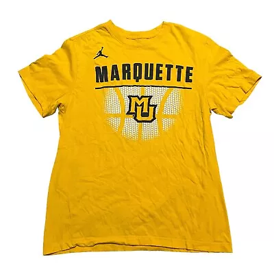 Marquette Golden Eagles Shirt Men’s Medium Yellow Blue Nike Jordan Adult • $19.49