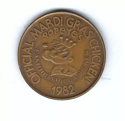 1982 Popeye's Chicken Restaurant Mardi Gras Doubloon Coin Medal Popeye Sailor Tv • $5