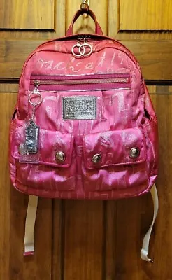 $275 • Buy Coach Poppy Storypatch Hot Pink Glam Backpack 15387 Limited Edition