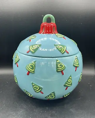 Cookie Jar/Candy Jar Hand Painted Christmas Ornament Bulb Harbor East Vintage • $22