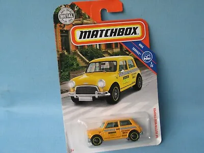 Matchbox 1964 Austin Mini Cooper S Yellow Toy Model Car 60mm New York Taxi In Bp • £9.99
